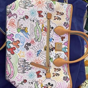 Disney White and Tan Character Shoulder Bag